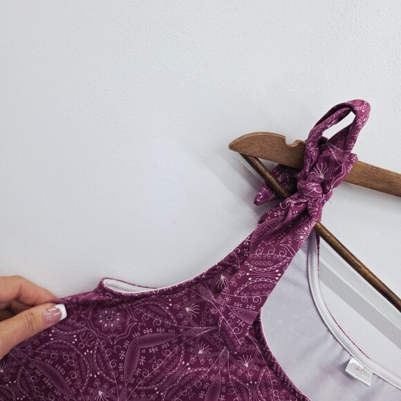 Nanu XL Purple Tie Shoulder Tank Top Sleeveless Scoop Neck Boho Festival Casual - Picture 7 of 11